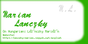 marian lanczky business card